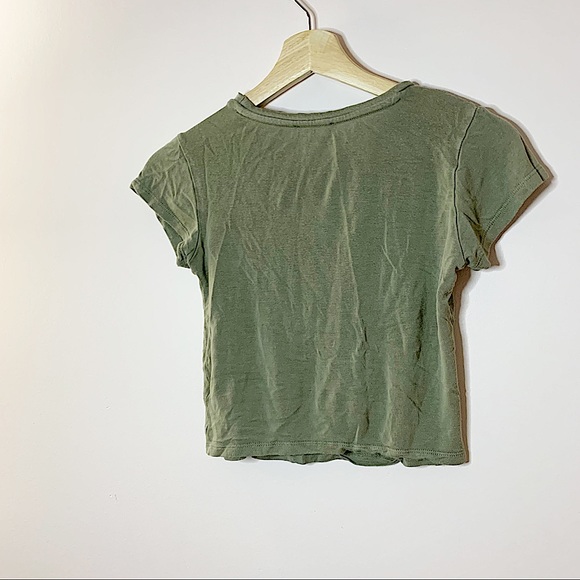 DYNAMITE | Olive Green cropped tee size XS - Picture 2 of 6